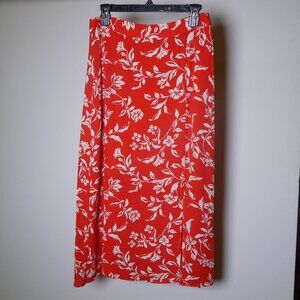 Hobbs Eloise Printed Midi Skirt - Size 6 | Red/Buttercream | NWT